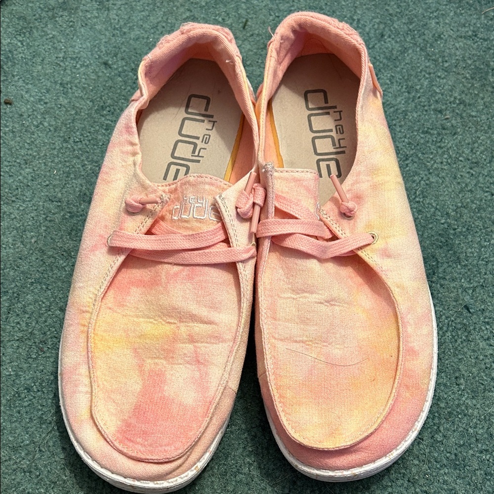 Hey Dude Vibrant Pink and Orange Shoes